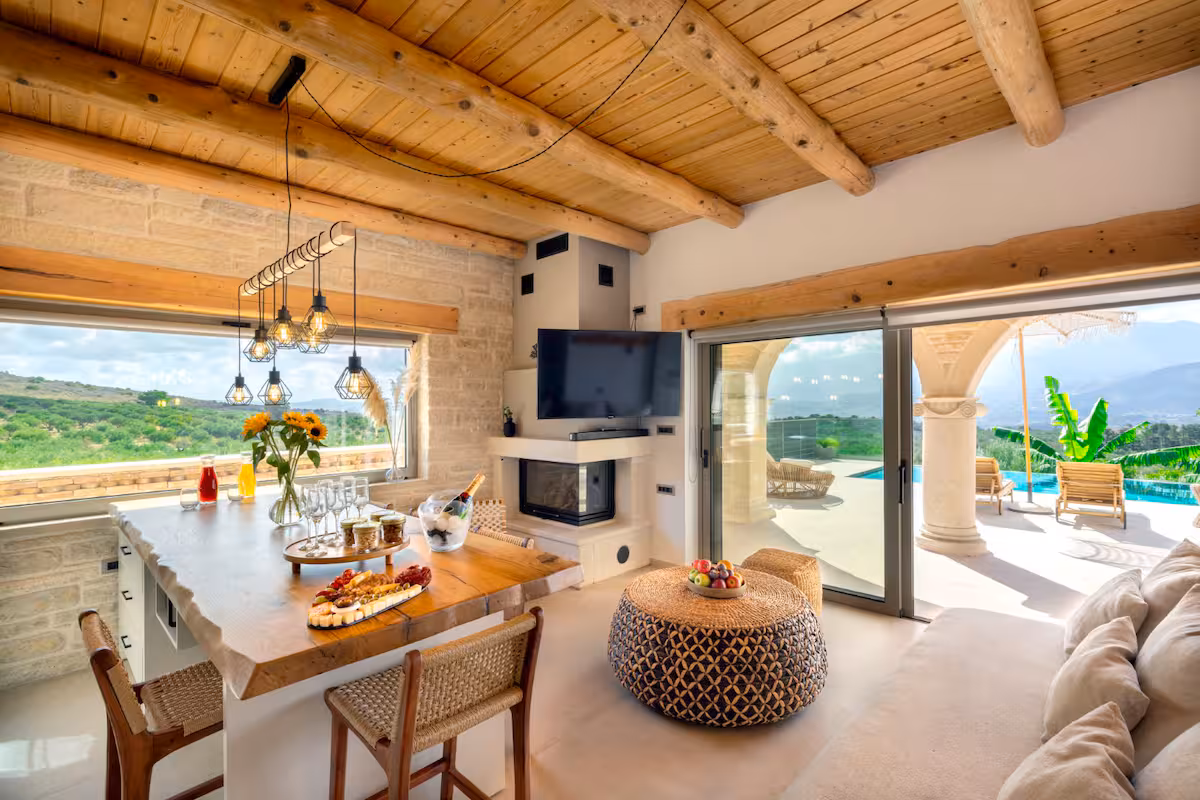 Stone villa at golden hour